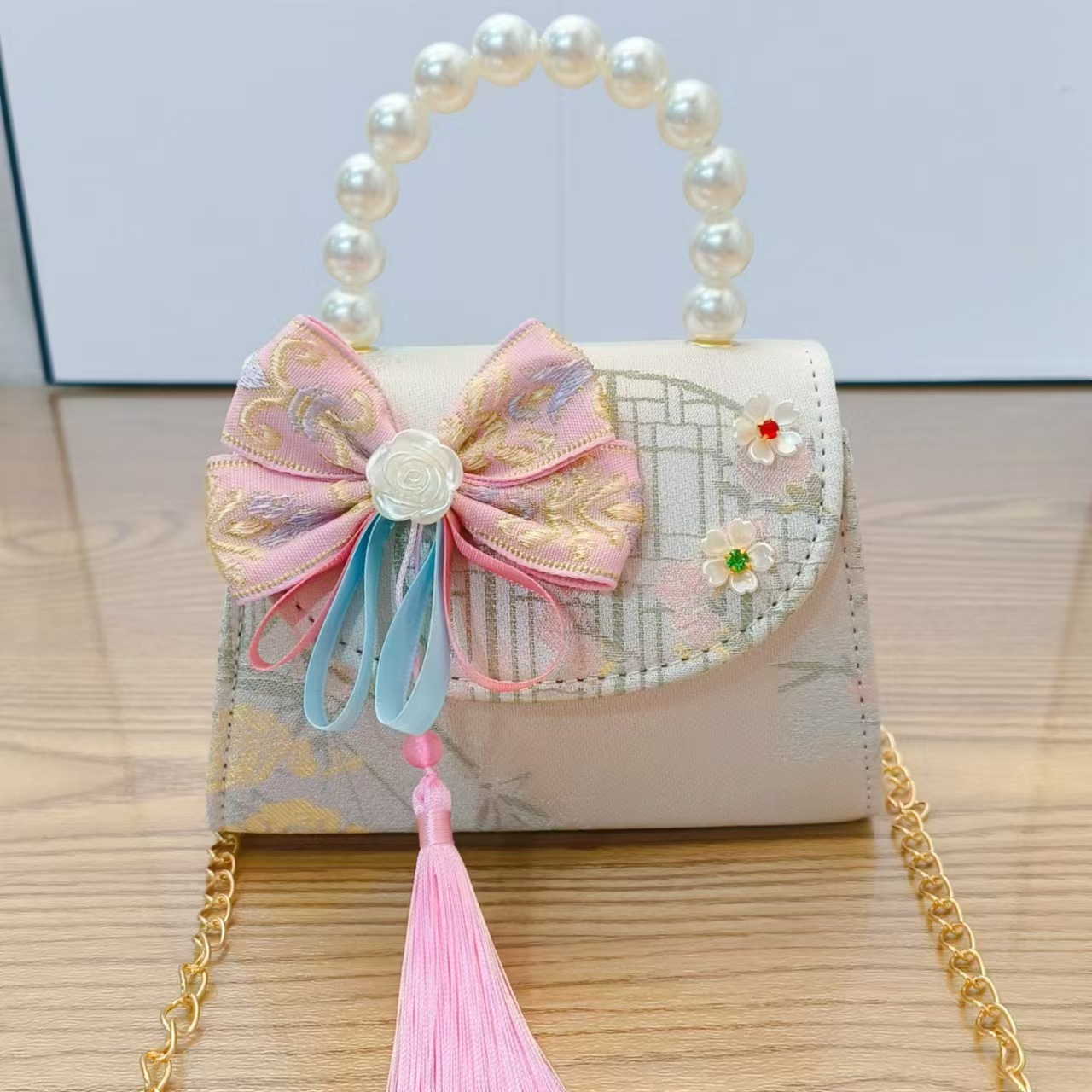 Nuevo estilo antiguo bolso para niños bolso de mensajero lindo para niña bolso de hombro de viaje de niña de estilo chino bolso de hombro de todo fósforo