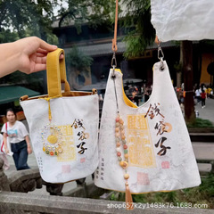 Lingyin マネーバッグバケットバッグキャンバスガールズショルダーハンドバッグレジャー旅行寺院同じスタイルのバッグバッグ