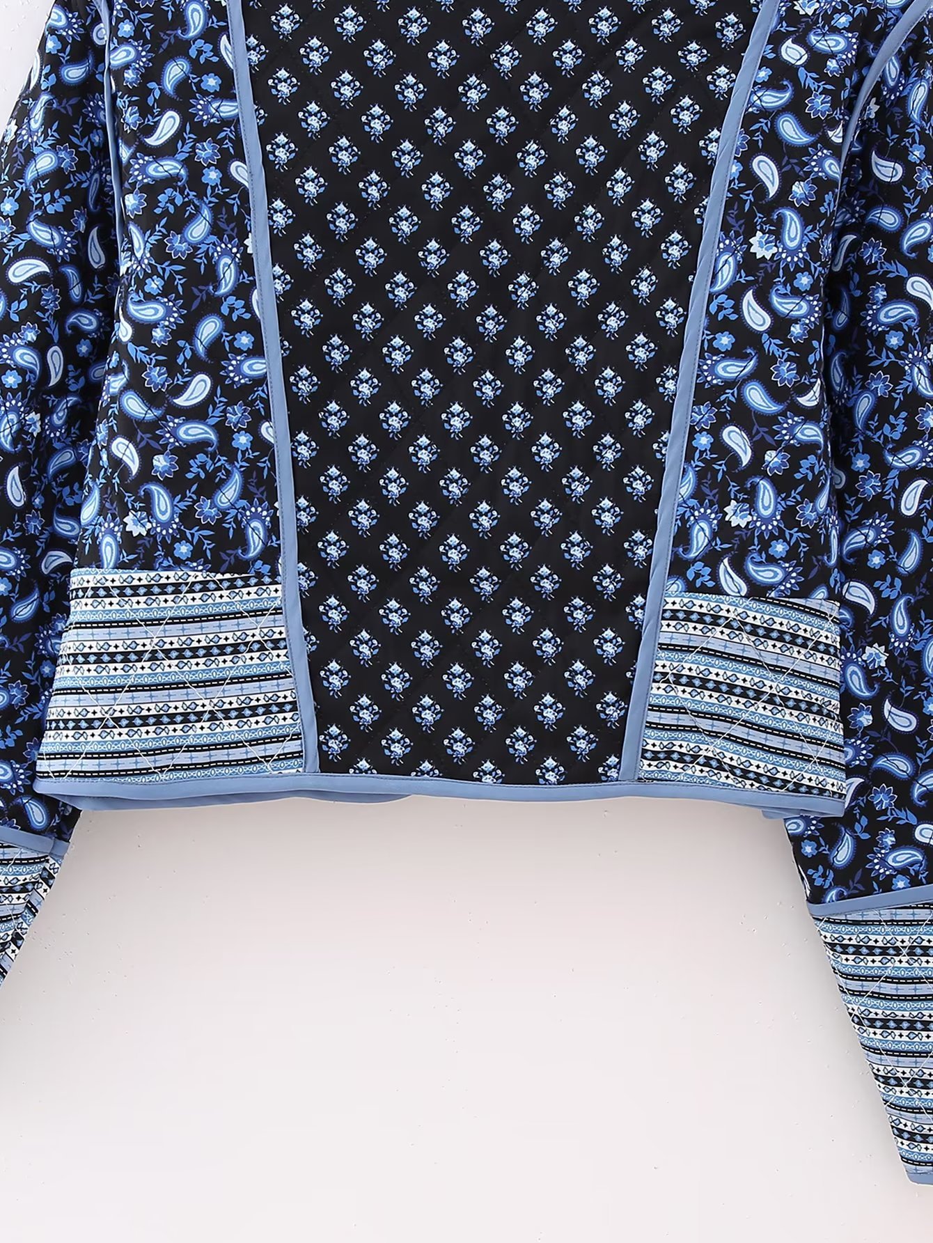 Women's Reversible Printed Jacket Lightweight Autumn Cotton Coat_voghion.com