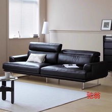 kn8意式极简轻奢真皮沙发法式简约小户型客厅三人商务直排科技皮