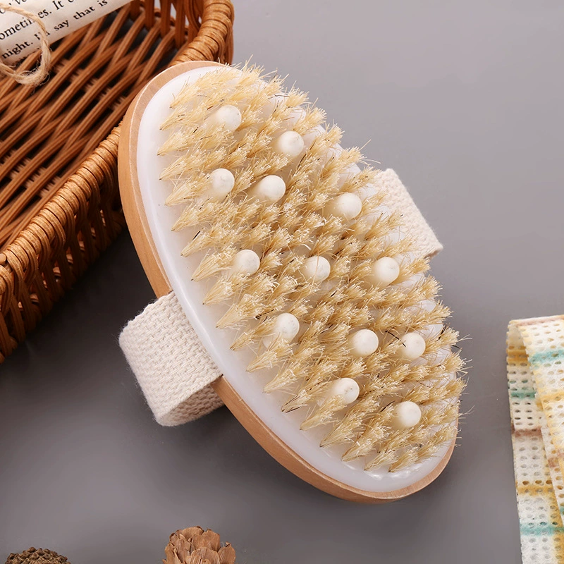 Amazon Cross-border Bristle Brush Massage, Bathing Brush Handburse Bath Brush Brush Round Bath Brush Brush Hemu Bath Brush
