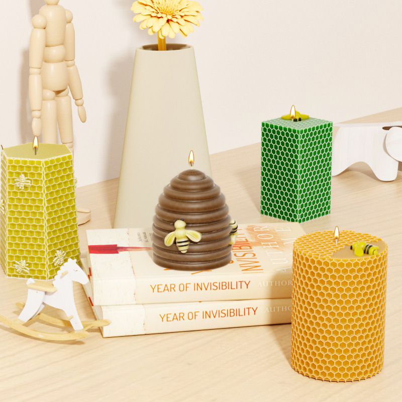 Jiaxian DIY cristal epoxi resina molde múltiple abeja panal vela molde de silicona yeso