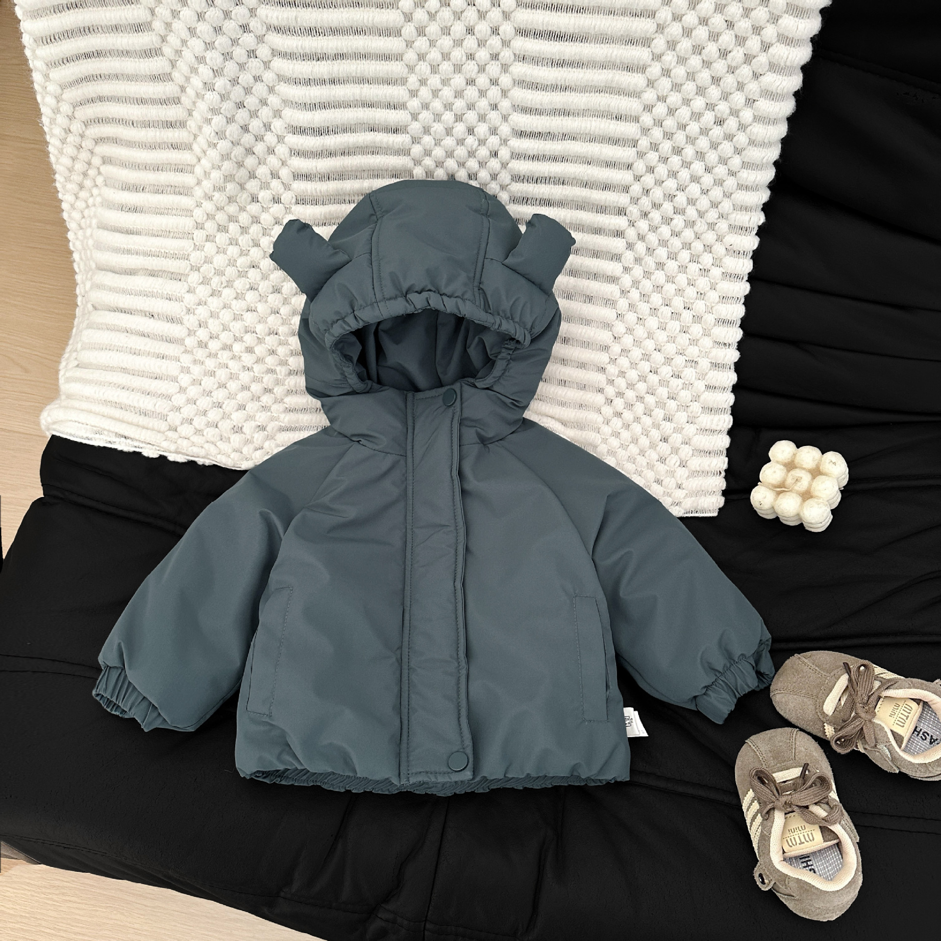 Niños lindos ropa de algodón encapuchado invierno ropa de bebé coreana más chaqueta de algodón gruesa chaqueta de bebé a prueba de viento abrigo cálido