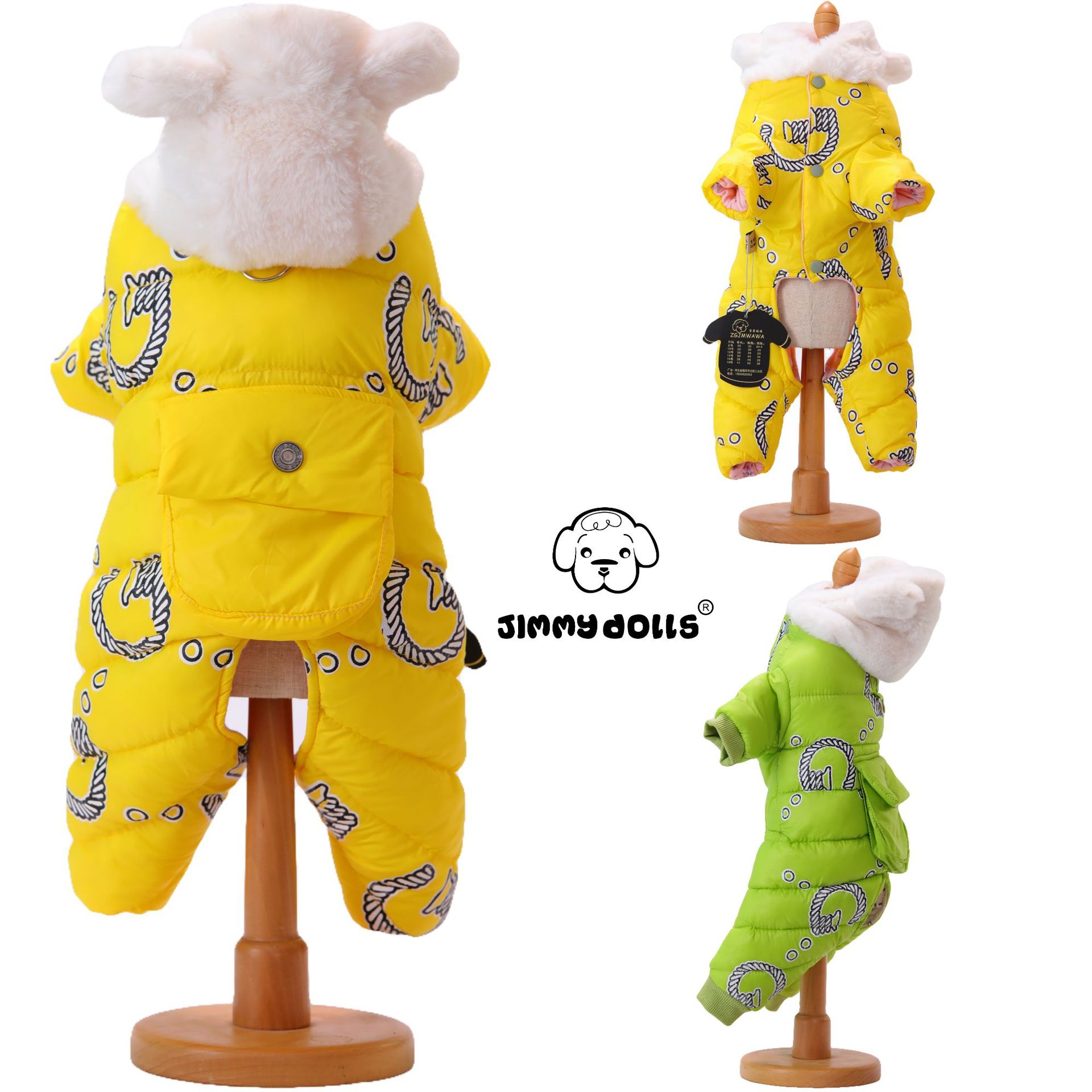 Pet Clothing Dog Winter Thick Warm Down Jacket Teddy Bichon Small Dog Traction Buckle Cotton Cotton_voghion.com