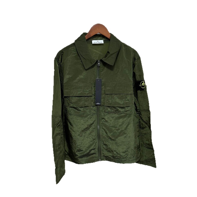 Island-style solid-color, collared nylon jacket with metal accents, sun-protective outerwear, outdoor zip-up long-sleeve jacket, men's style, 25119 Island-style solid-color, collared nylon jacket with metal accents, sun-protective outerwear, outdoor zip-up long-sleeve jacket, men's style, 25119