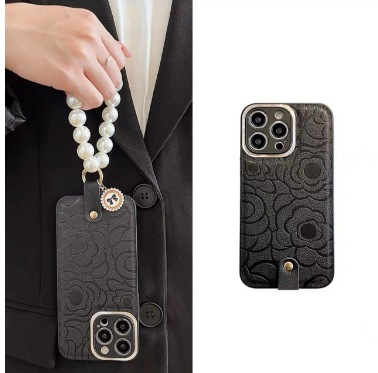 Estilo Chanel Camellia parche para Apple 15/13 caja del teléfono Huawei mate40pro mate50 femenino Nuevo