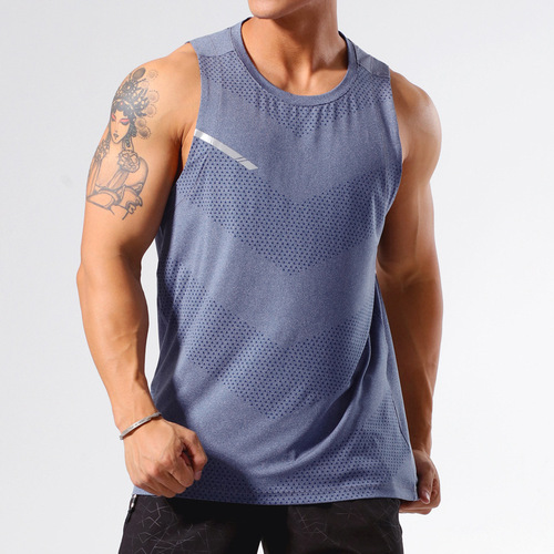 Men's Basketball Running Tank Top Loose Fit Quick Dry T-Shirt Sleeveless Open-Front Marathon Track & Field Fitness Training Top