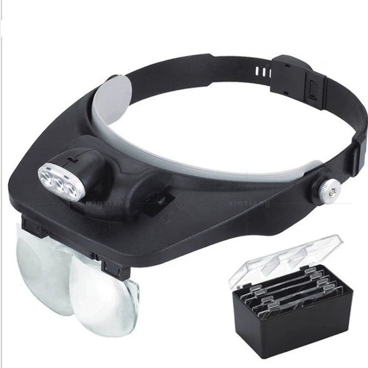 Лупа для чтения на голове с 3 светодиодными лампами MG81001-E