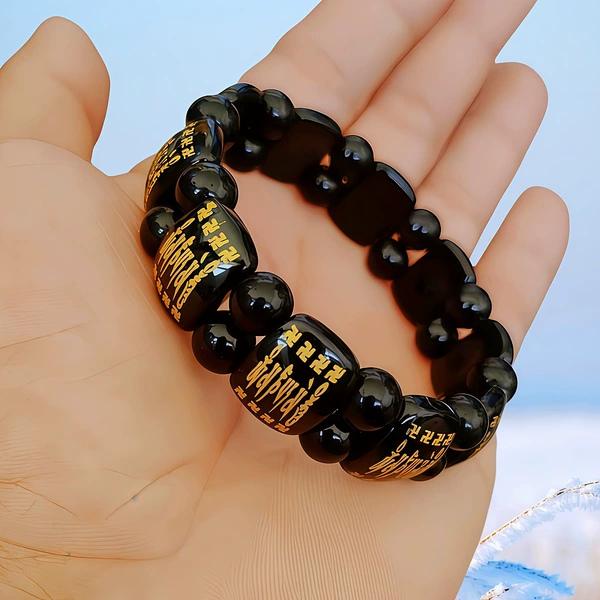 12MM double row six-character mantra bracelet