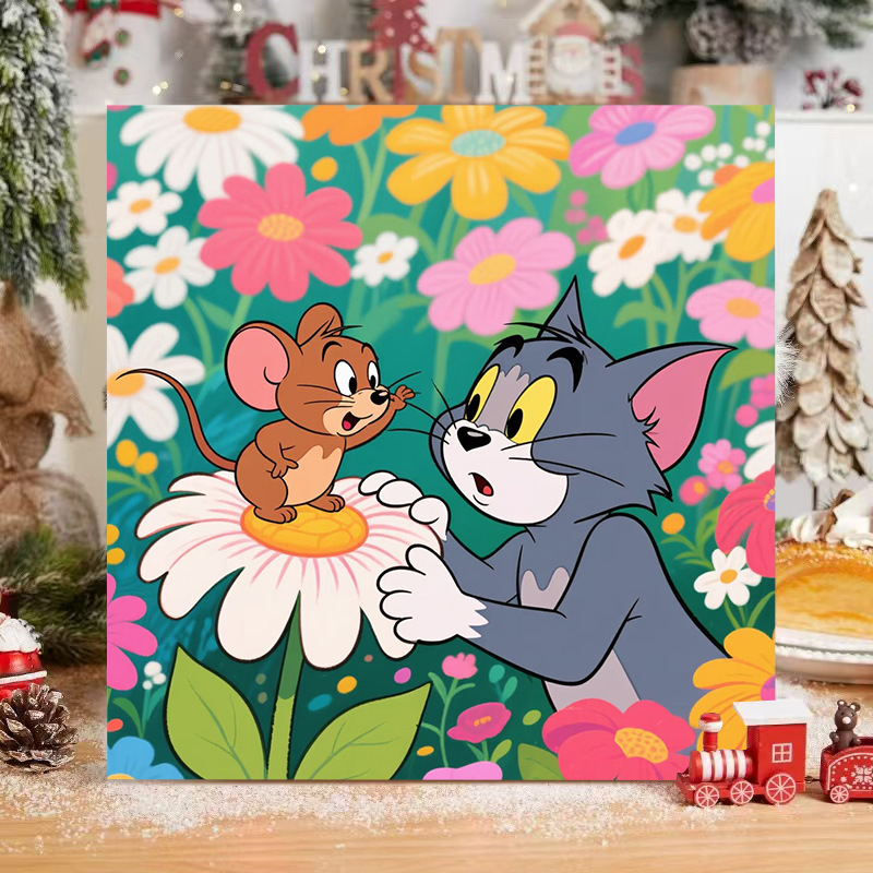 子猫デジタル油絵 diy 着色かわいい漫画動物手作り子供のシンプルな油絵装飾卸売|undefined