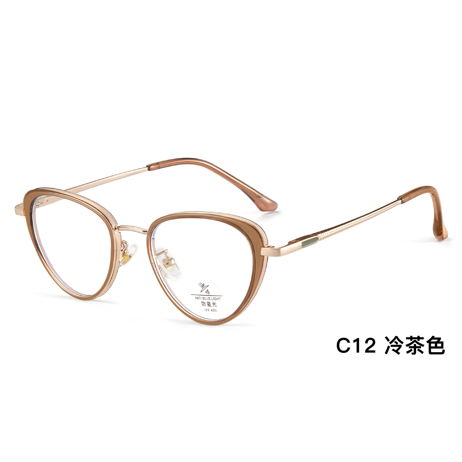 Europa y los Estados Unidos viento ojo de gato simple marco de gafas de miopía anti-luz azul borde ancho puede coincidir con la altura número Danyang al por mayor