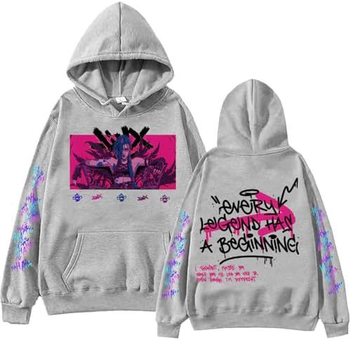 ElegancwCLOW Anime Arcane-Jinx Hoodie Harajuku Hip Hop Pullo