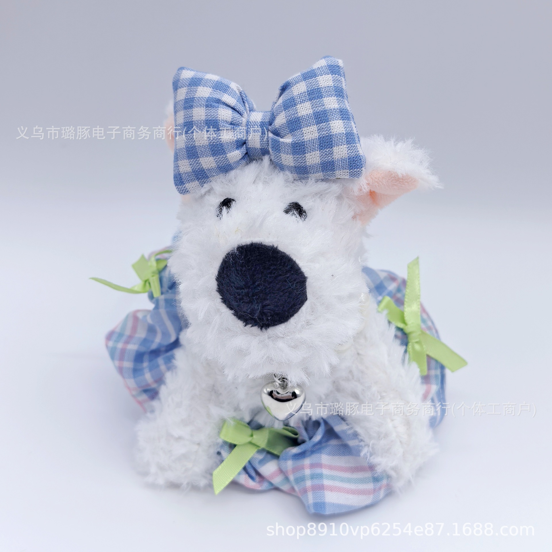 파란색 격자 무늬 작은 신선한 양복