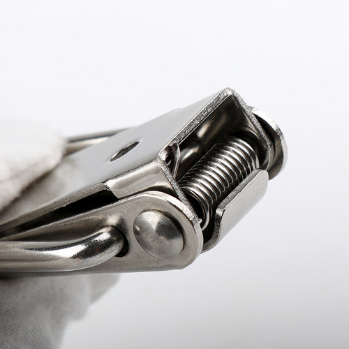 Stainless steel spring buckle lock hardware accessories duckbill luggage metal buckle mini lock buckle