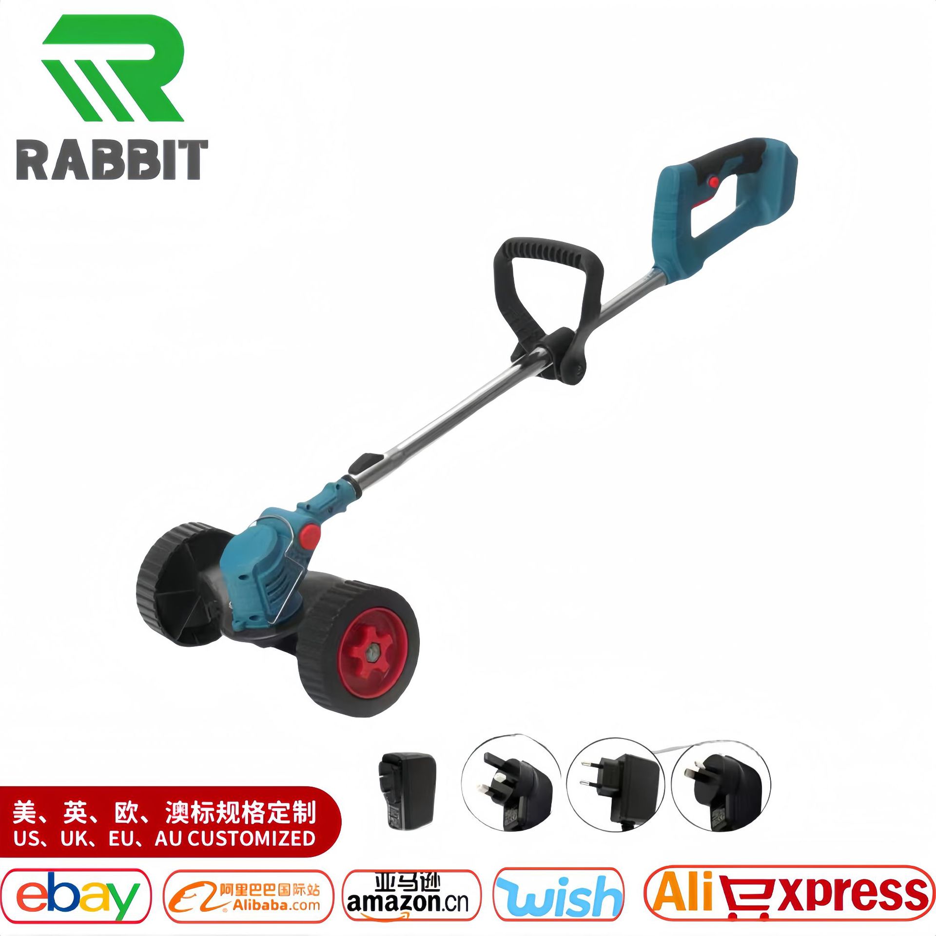 跨境电动割草机锂电除草机多功能小型家用手持锂电打草机充电锄草