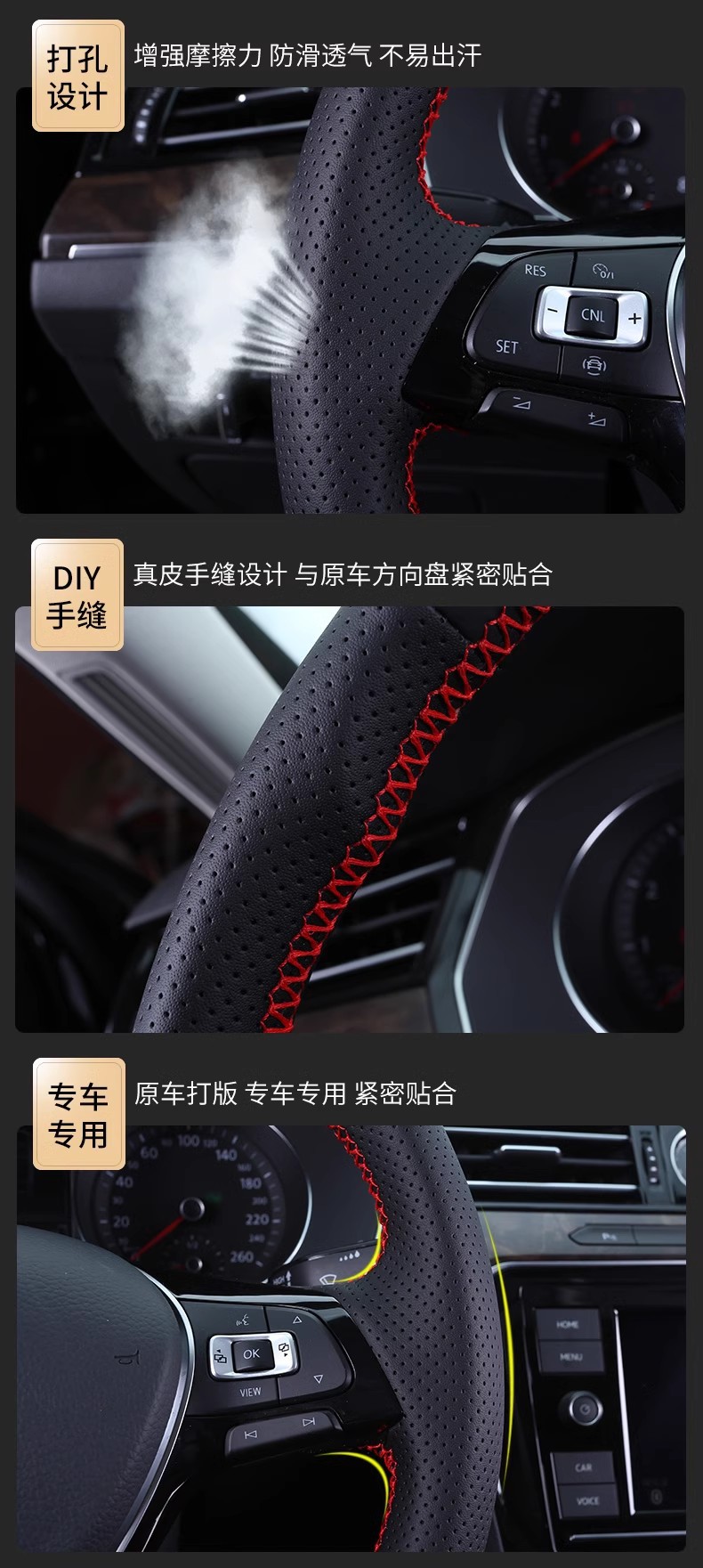 Suitable for Mitsubishi Pajero V93 Steering Wheel Cover Genuine Leather Hand-Stitched 11 Pajero V73 Special Handlebar Cover All-Inclusive