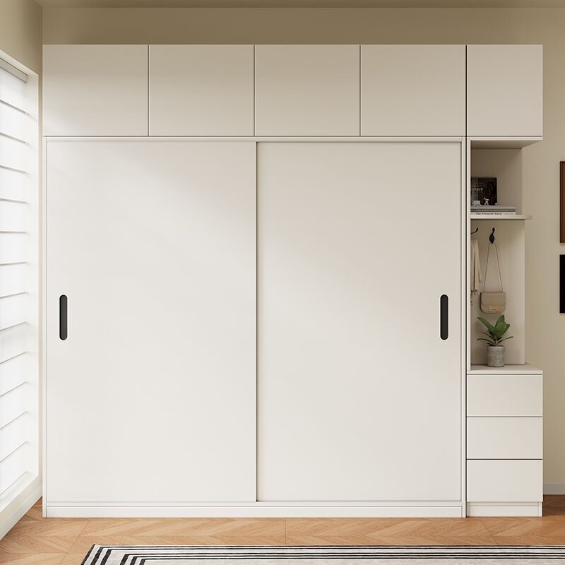 Cream-Style Enf-Grade Osb Board 18mm Thick Solid Wood Sliding Door Wardrobe for Home Use in Bedroom and Living Room, Simple Large Wardrobe Cream-Style Enf-Grade Osb Board 18mm Thick Solid Wood Sliding Door Wardrobe for Home Use in Bedroom and Living Room, Simple Large Wardrobe