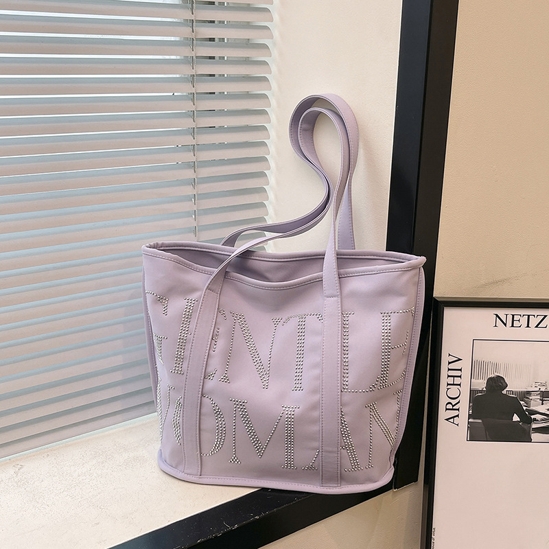 Gentlewoman deerskin velvet hot drilling vegetable basket bag 2025 new texture suede letter shoulder bag women