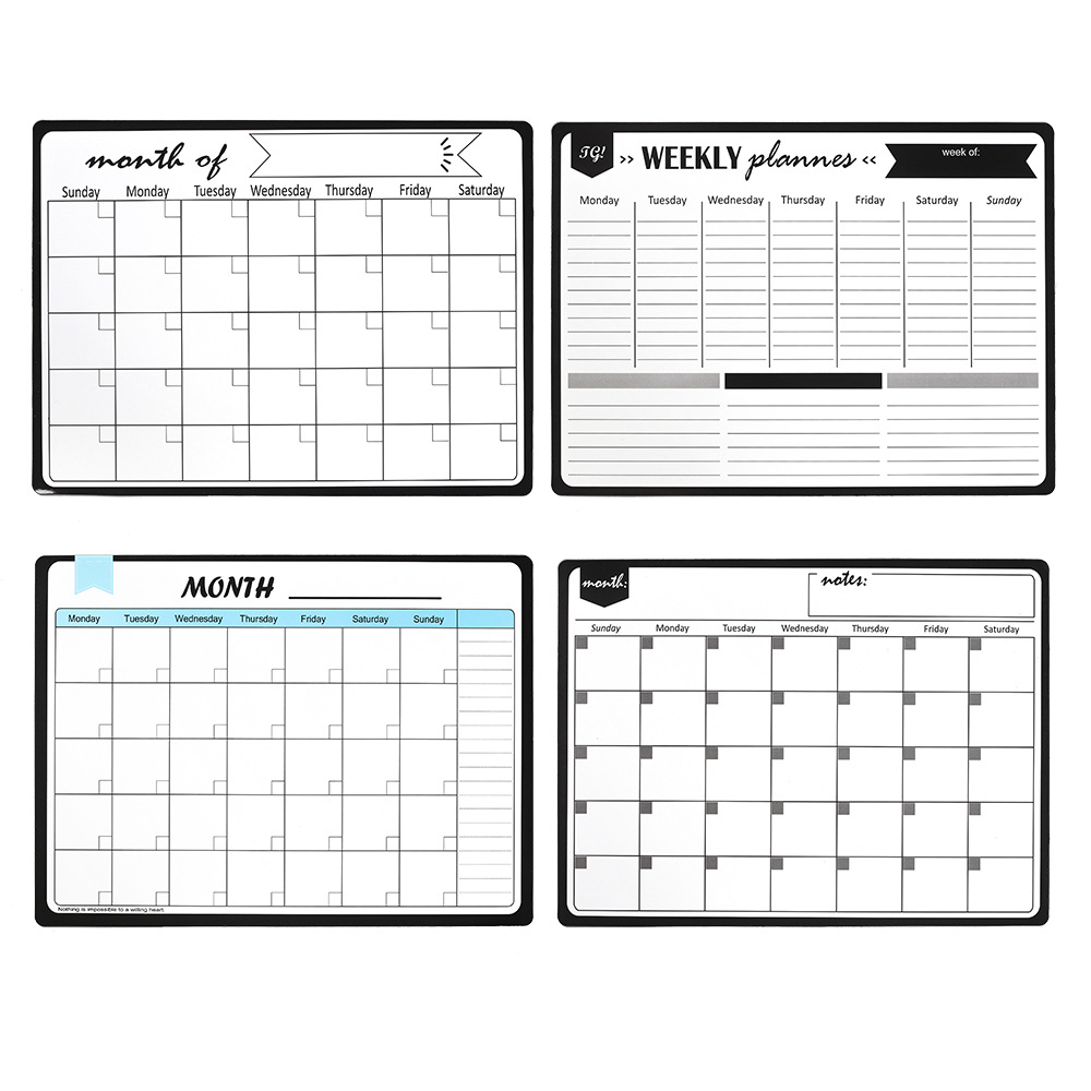 Notas Magnéticas Borrables para Nevera, Horario Mensual, en Inglés, Juego para Organización, Transfronterizo image 7