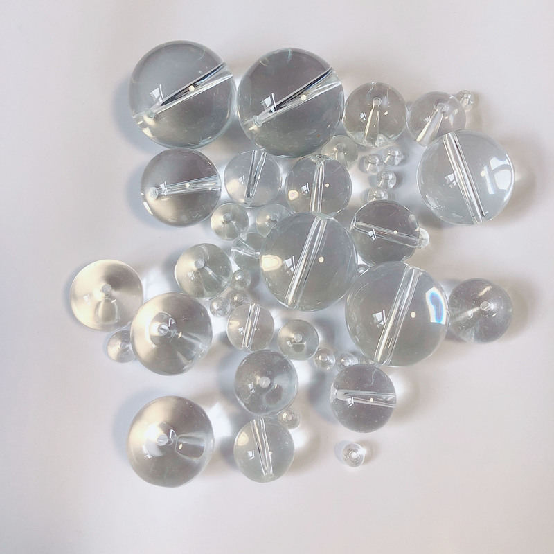 Transparent White Glass Beads 14~30mm with Holes Loose Pearl Beads Crafts Jewelry Accessories Manufacturer Wholesale Jewelry