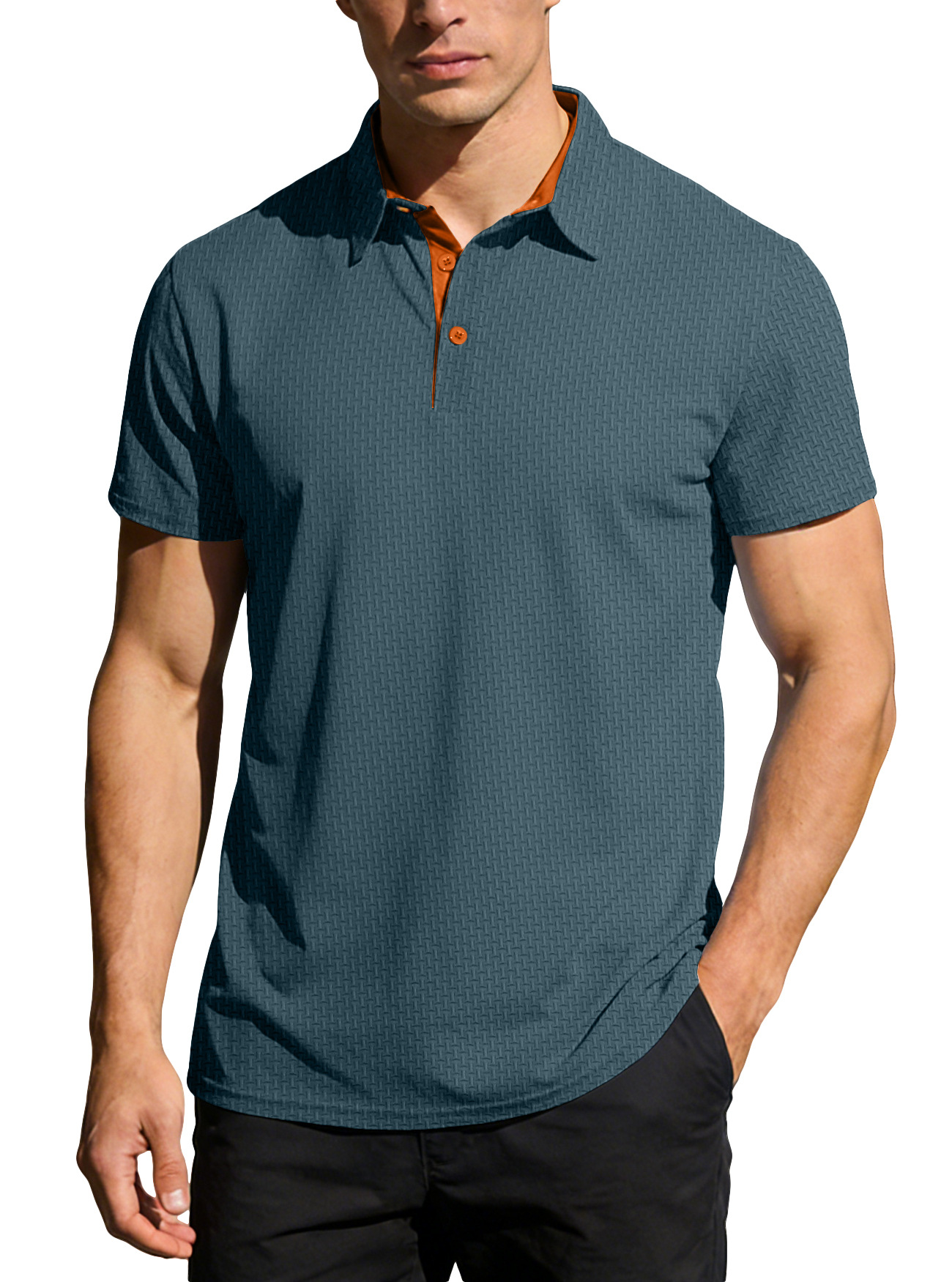 Ropa de hombre transfronteriza verano nuevo hombre europeo y americano Casual polo camiseta a rayas blusa con collar camiseta de manga corta europea