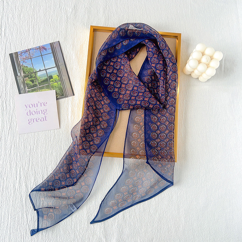 Cinta de impresión fina de alta calidad de primavera y verano, estilo INS, decoración de ropa de nicho retro, cinta de gasa, regalo de vacaciones