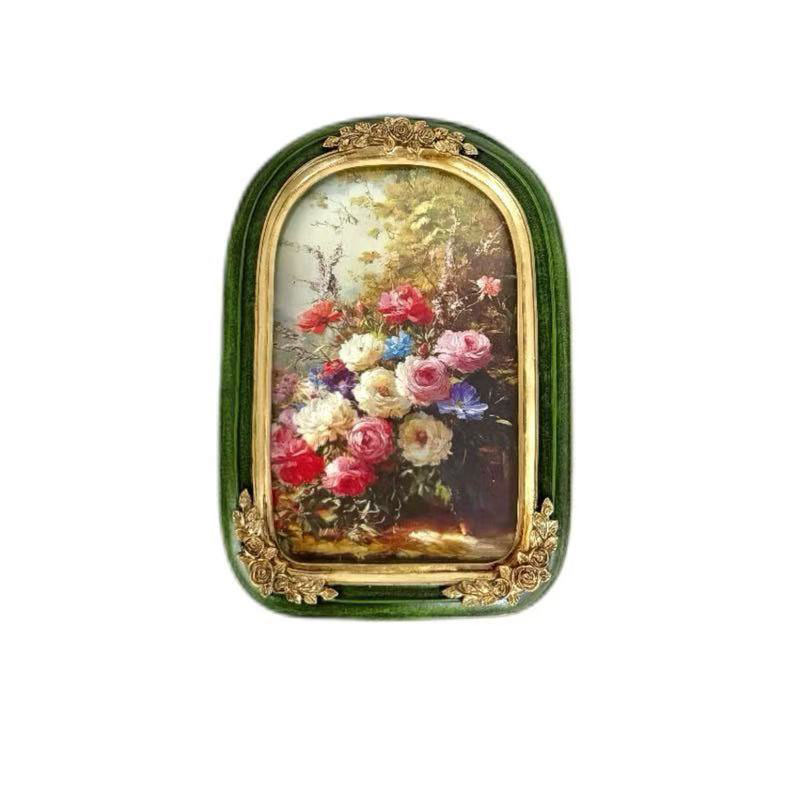 Classical Retro Nostalgic Decorative Picture Frame Oil Painting Frame Wholesale Arched American Hanging Picture Resin Photo Frame Hanging Wall Picture Frame