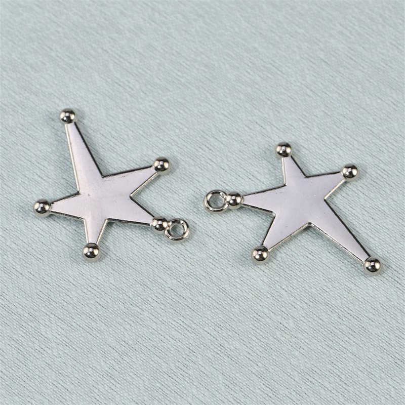 Metal pendant star pendant zipper decoration star DIY decoration women's coat electroplated bright white five-pointed star Metal pendant star pendant zipper decoration star DIY decoration women's coat electroplated bright white five-pointed star