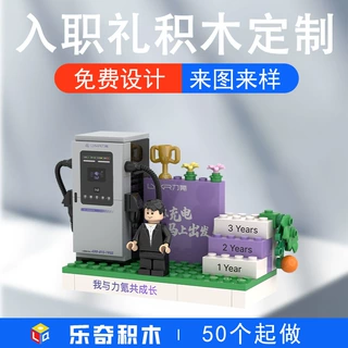 积木定制入职礼入职龄DIY企业员工礼物纪念品IP模型礼品厂家批发