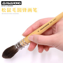 韩国hwahong华虹进口半圆头榛形猪鬃毛油画笔/丙烯水粉笔804系列