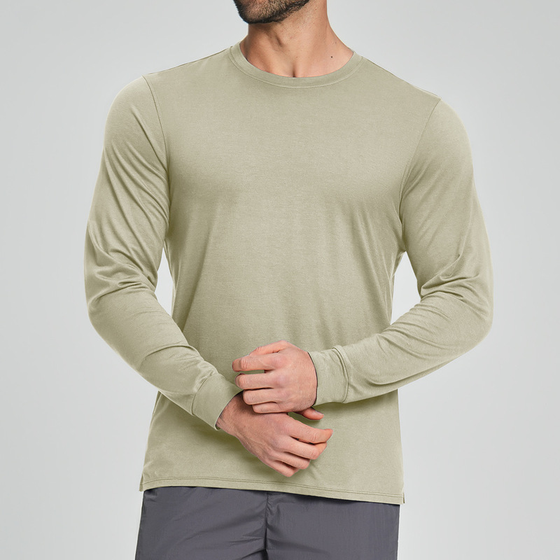 Cross-Border Men's Tencel Lyocell Merino Wool Oeko-Tex Certified Sports Outdoor Fitness Long-Sleeve 3539 Cross-Border Men's Tencel Lyocell Merino Wool Oeko-Tex Certified Sports Outdoor Fitness Long-Sleeve 3539