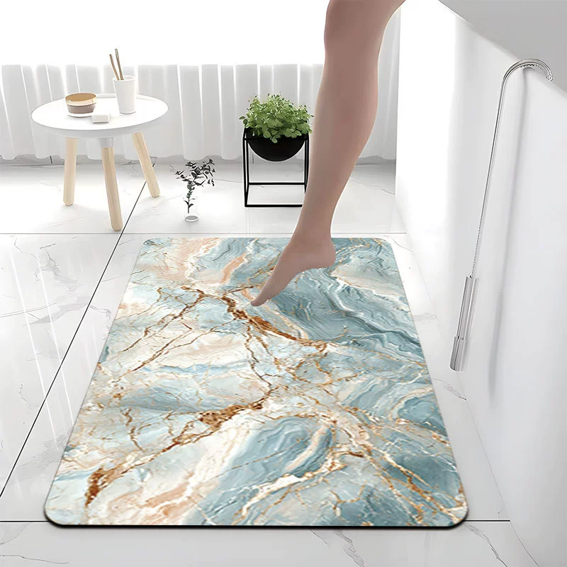 Легкий экстравагантный продвинутый мраморный коврик для ванной комнаты второго поколения диатомовая грязь впитывает воду для ног коврик для туалета