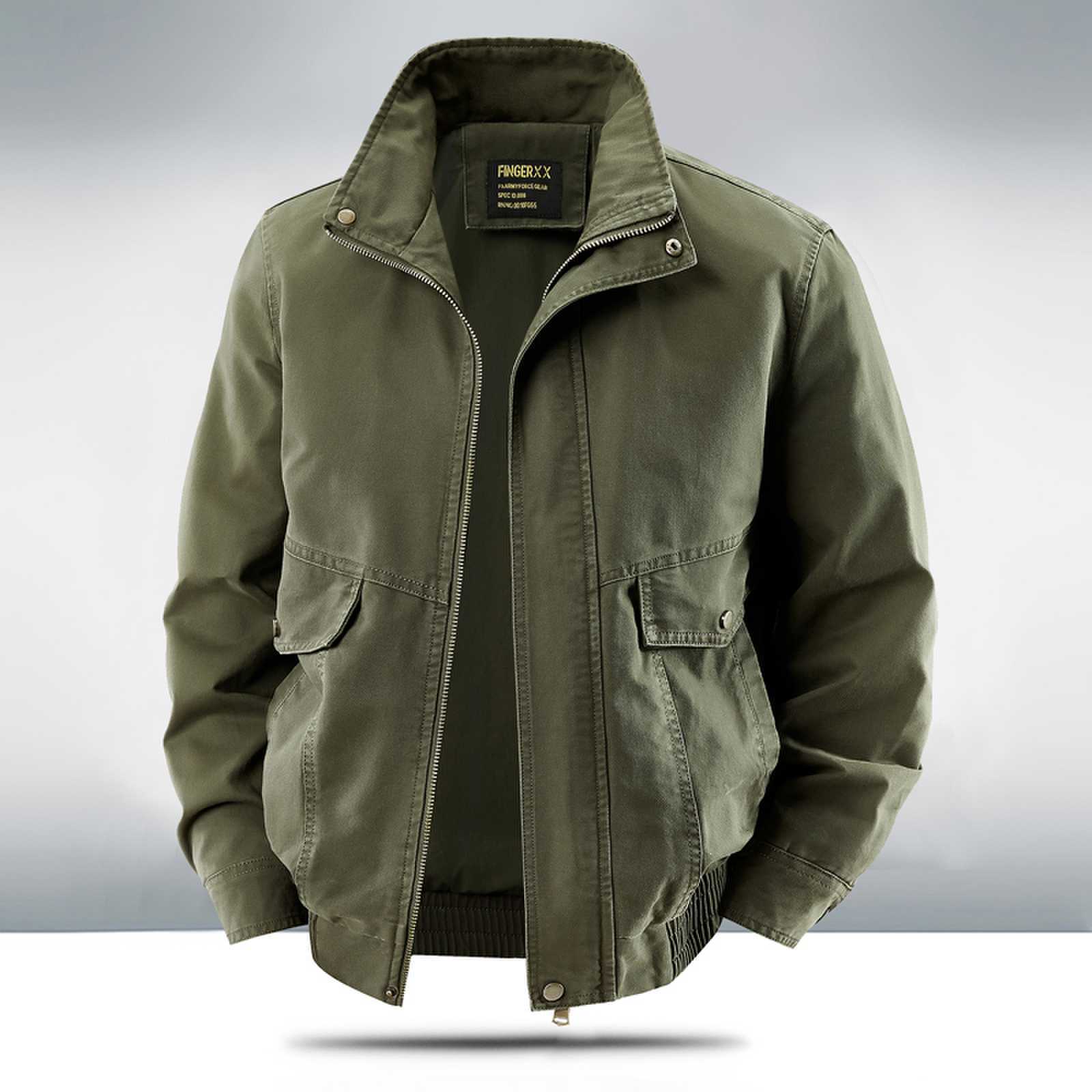 Autumn and Winter 2025 Jacket Pure Cotton Stand Collar Dad Jacket Multi-Pocket Men's High Quality New Jacket Men's Jacket
