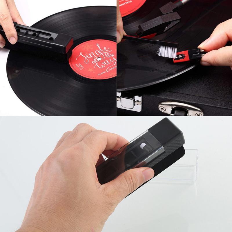 En stock rápido pelo vinilo fonógrafo cepillo de limpieza fonógrafo herramienta de limpieza traje de limpieza accesorios fonógrafo de vinilo