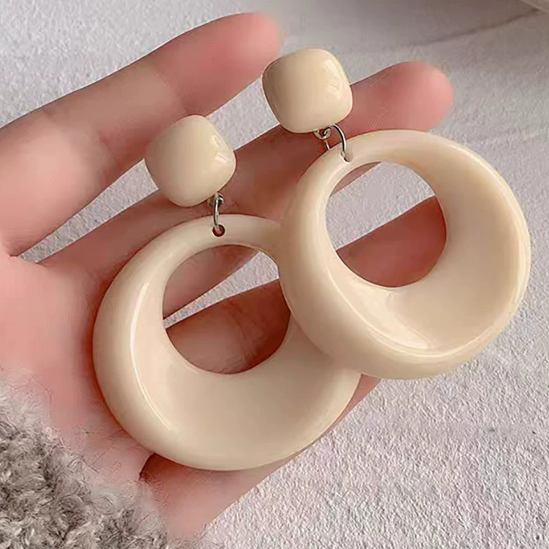 Ретро серьги, акриловая милая серебряная игла