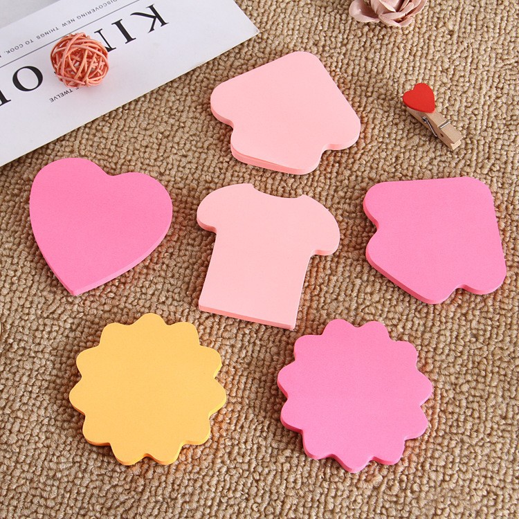 Adhesivos lindos de forma especial, autoadhesivos, pegajosos, pegajosos, de alto valor, índice de color sólido de sal de viento, N notas adhesivas