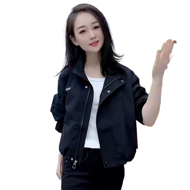 小个子休闲春季百塔外套女2025年新款宽松冲锋衣夹克短款立领上衣|undefined