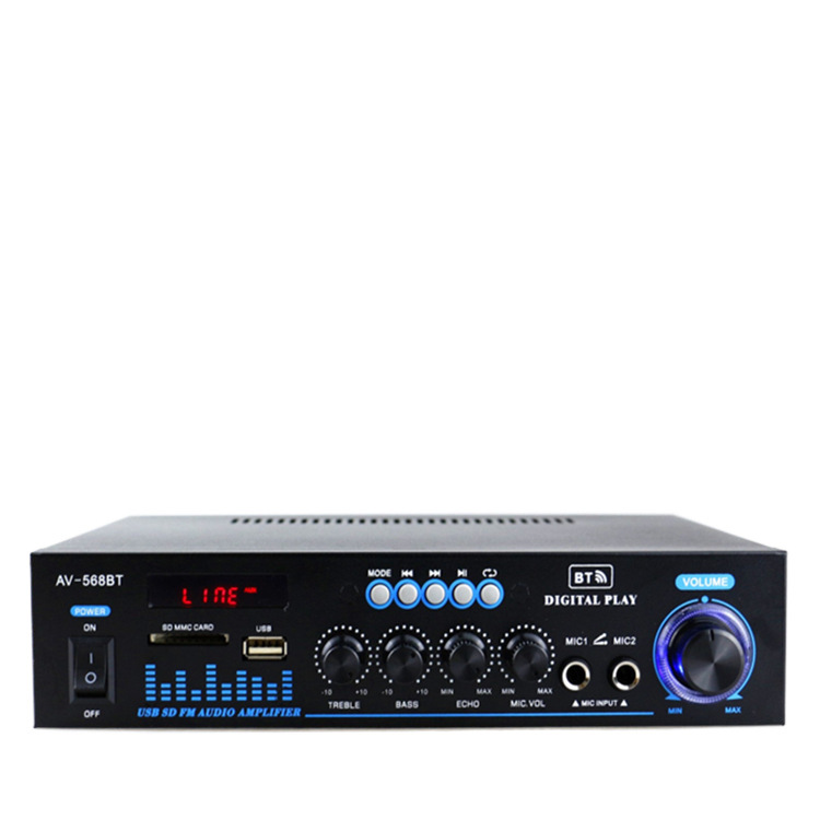 Amplificador de potencia mini pequeño altavoz amplificador de potencia tarjeta USB radio DC 12V 220V amplificador de potencia Bluetooth