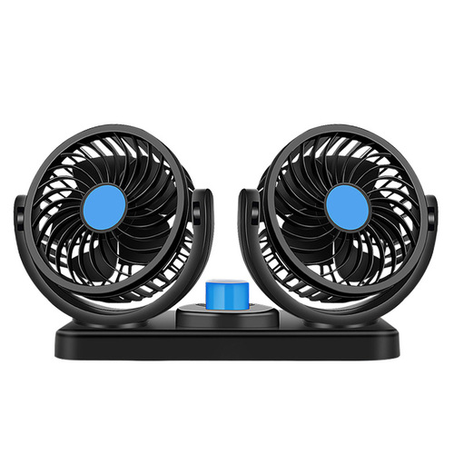 Car-mounted fan dual head car high wind force 12V bread truck 24V truck cooling fan USB car fan