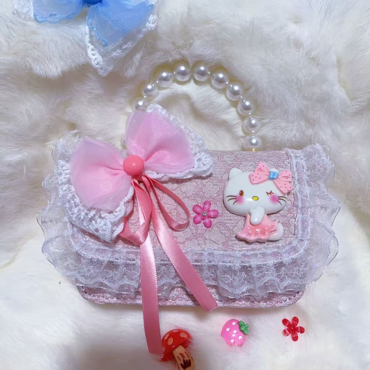 Bagos de hombro para niños primavera y verano frescos bolsos de perlas para niñas Aisha pequeña princesa bolsos de mochila de estilo extranjero