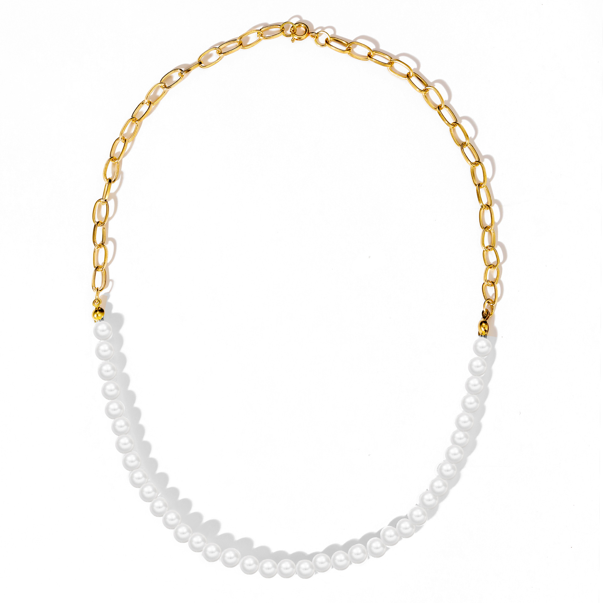 wholesale retro pearl stitching chain necklace nihaojewelry