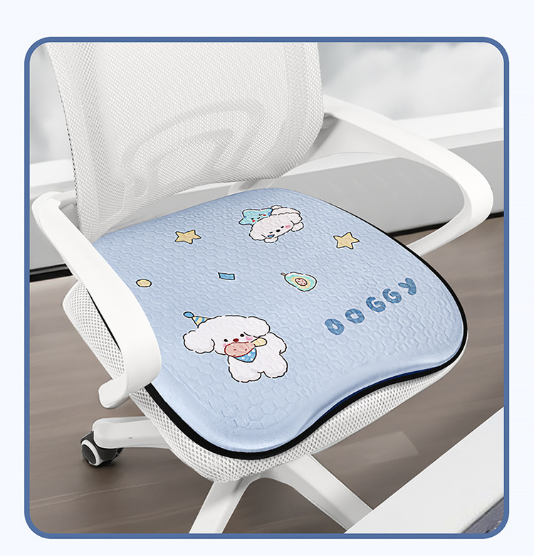 Summer Plush Gel Car Cushion Office Ice Silk Chair Cushion Cartoon Fat Cushion Gel Breathable Seat Cool Cushion