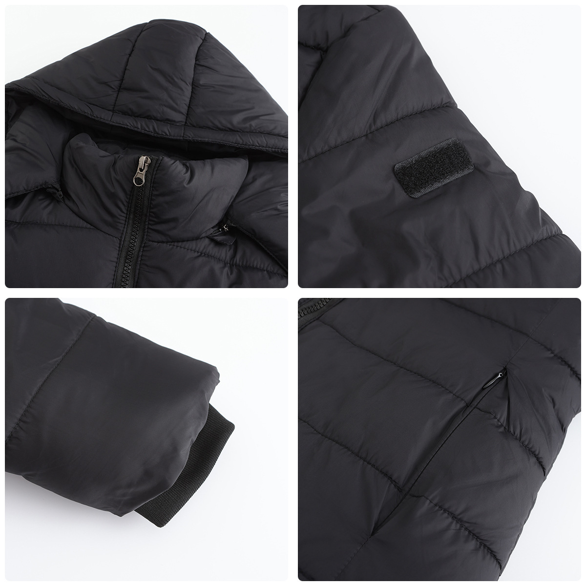Abrigo de invierno para mujer con capucha extraíble parka impermeable_voghion.com