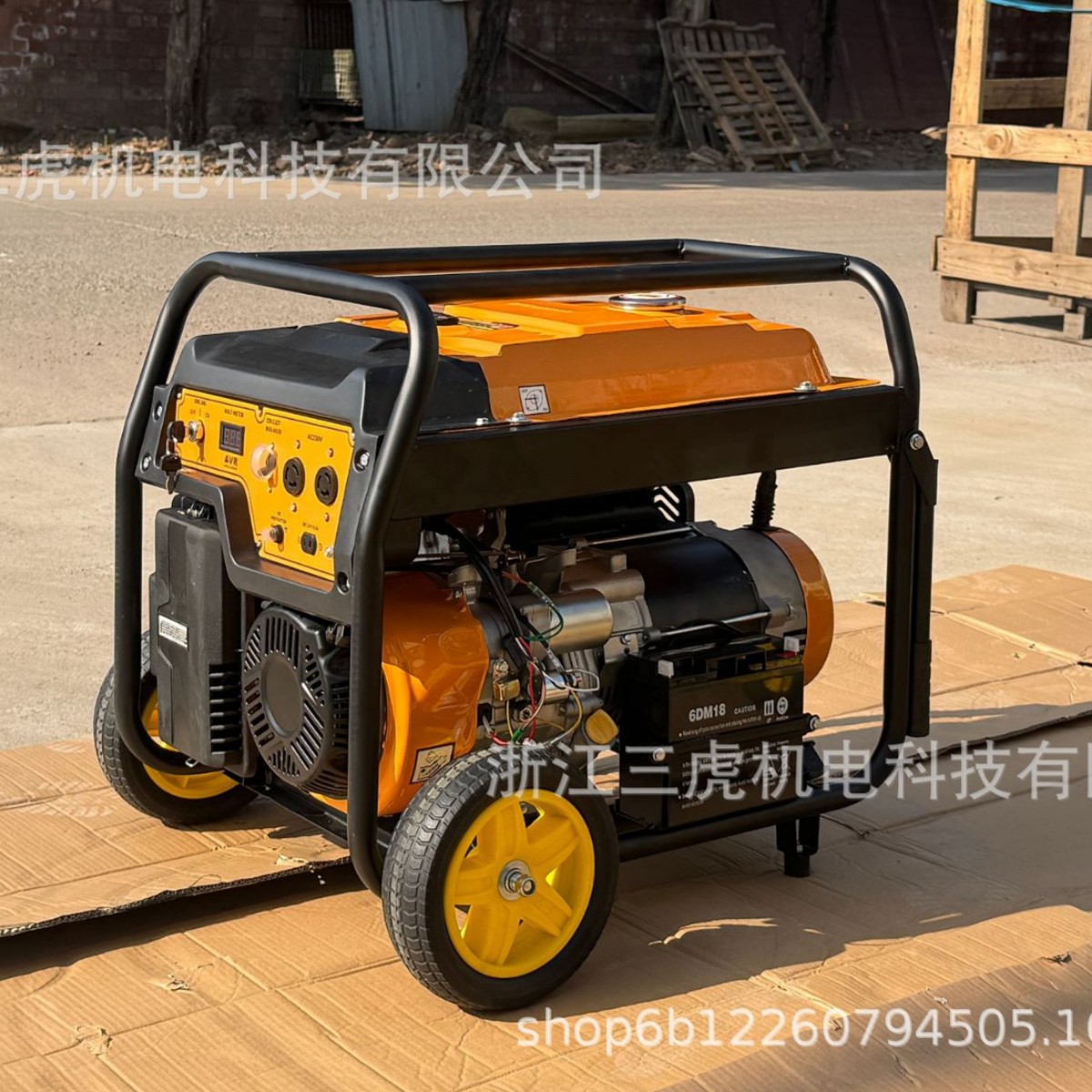 本田款5/6/7KW汽油发电机机组单相铜线电启动带轮子手推外贸批发
