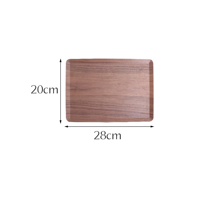 Bandeja de madera Fraxinus Fraxinus Negra Bandeja de madera maciza Bandeja de fruta de madera Bandeja de fruta seca japonesa Bandeja de comida