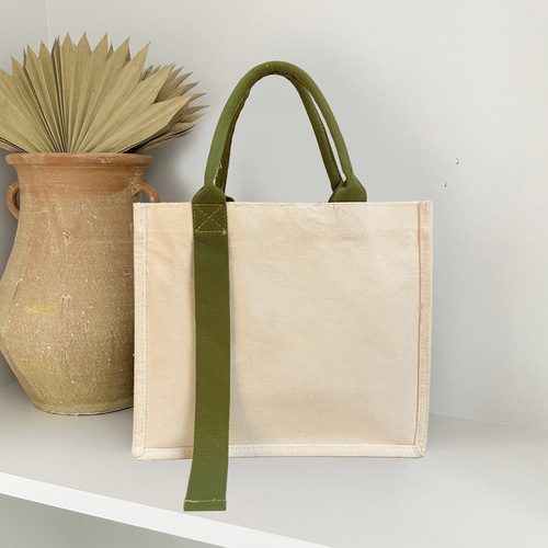 Korean style tote bag, simple commuter handbag, trendy and fashionable letter shoulder armpit bag, versatile large capacity canvas bag