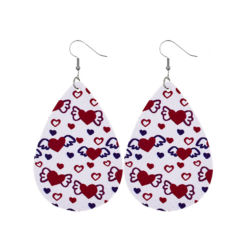 1 Pair Sweet Streetwear Heart Shape Pu Leather Drop Earrings display picture 5