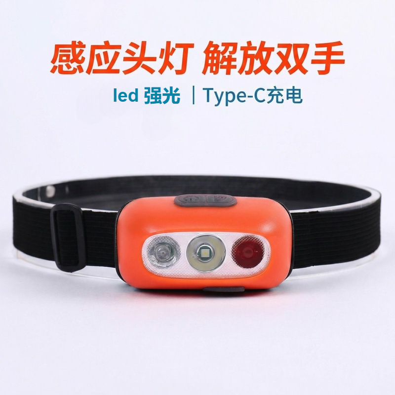 Cross-border sensor fishing headlamp, strong light, rechargeable, ultra-bright, head-mounted, convenient for night lighting, outdoor adventure