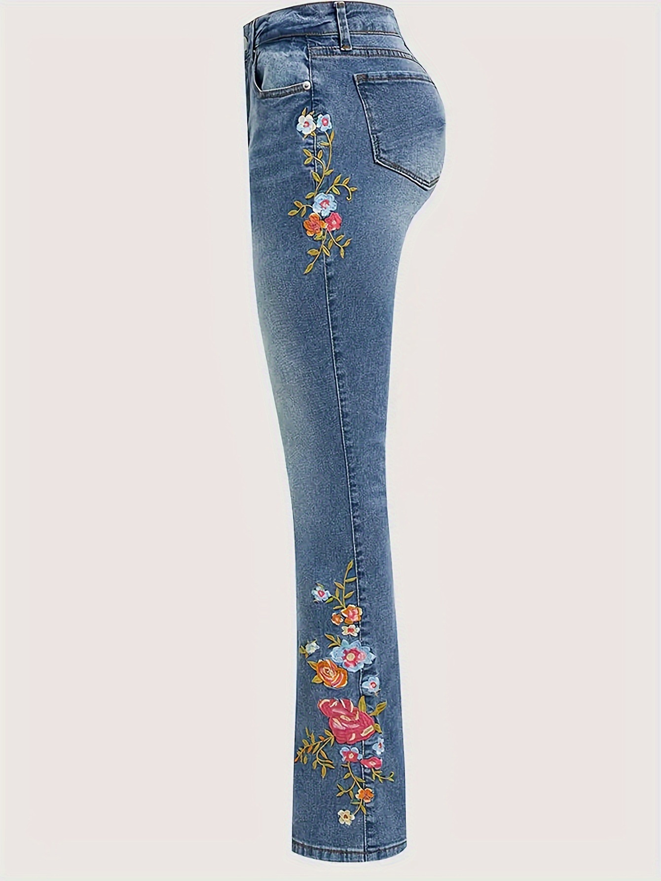 European And American Women's Fashion Embroidered Fashionable Personality Low Waist High Elasticity Ins Trend Slim Fit_ecoleips.com