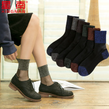 网红春夏新款吸汗透气耐磨银葱防勾丝金银玻璃袜子女水晶丝袜优惠